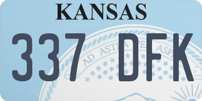 KS license plate 337DFK
