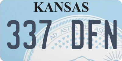 KS license plate 337DFN