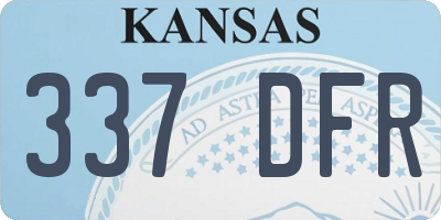 KS license plate 337DFR