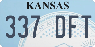 KS license plate 337DFT