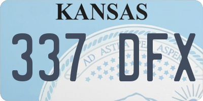 KS license plate 337DFX