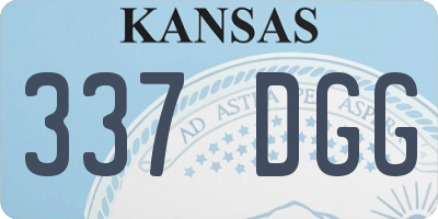 KS license plate 337DGG