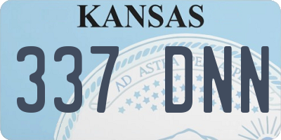 KS license plate 337DNN