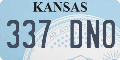 KS license plate 337DNO