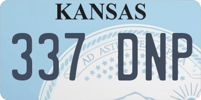 KS license plate 337DNP