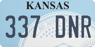 KS license plate 337DNR