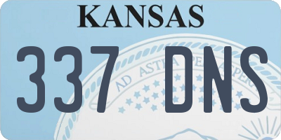 KS license plate 337DNS
