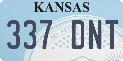 KS license plate 337DNT
