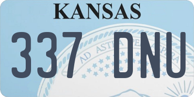 KS license plate 337DNU