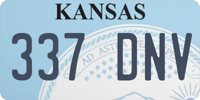 KS license plate 337DNV