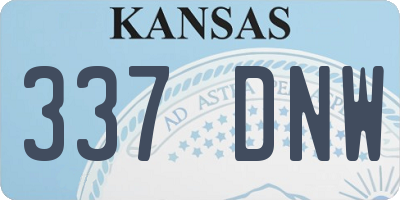 KS license plate 337DNW