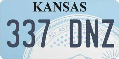 KS license plate 337DNZ