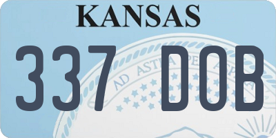KS license plate 337DOB