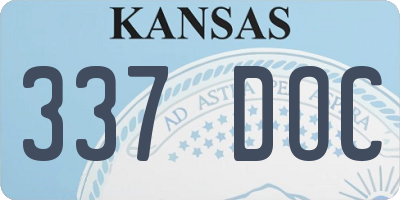 KS license plate 337DOC
