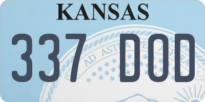 KS license plate 337DOD