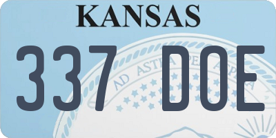 KS license plate 337DOE