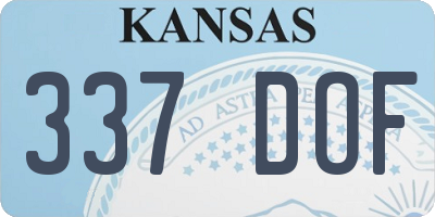 KS license plate 337DOF
