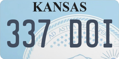 KS license plate 337DOI