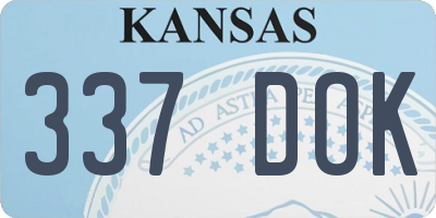 KS license plate 337DOK