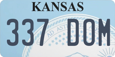 KS license plate 337DOM