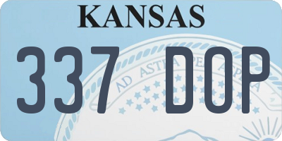 KS license plate 337DOP