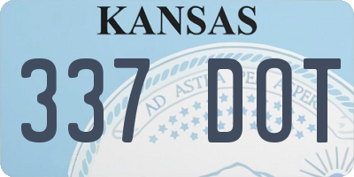 KS license plate 337DOT