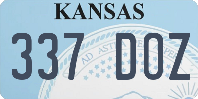 KS license plate 337DOZ
