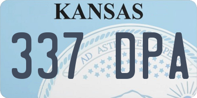 KS license plate 337DPA