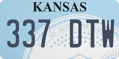KS license plate 337DTW