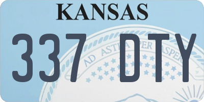 KS license plate 337DTY