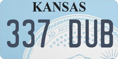 KS license plate 337DUB
