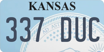 KS license plate 337DUC