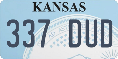 KS license plate 337DUD