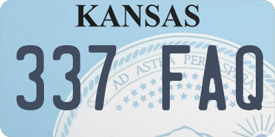 KS license plate 337FAQ