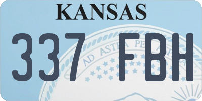 KS license plate 337FBH