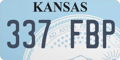 KS license plate 337FBP