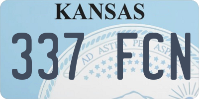 KS license plate 337FCN