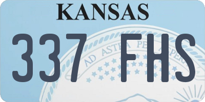 KS license plate 337FHS