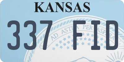 KS license plate 337FID