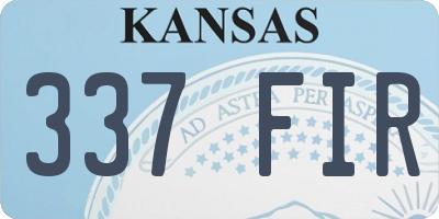 KS license plate 337FIR
