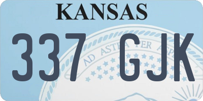 KS license plate 337GJK