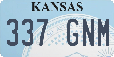 KS license plate 337GNM