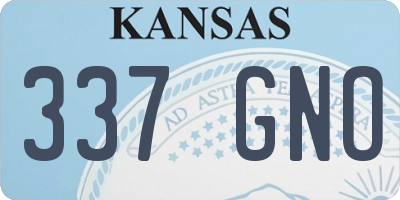 KS license plate 337GNO