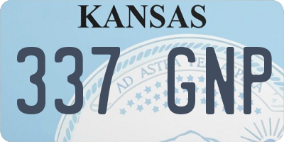 KS license plate 337GNP