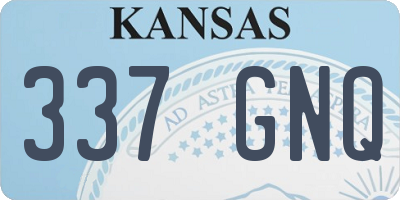 KS license plate 337GNQ