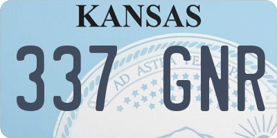 KS license plate 337GNR