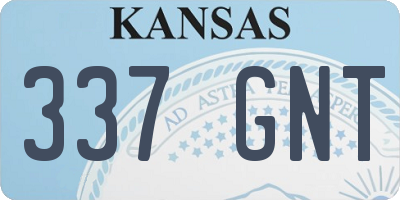 KS license plate 337GNT
