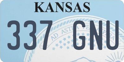 KS license plate 337GNU