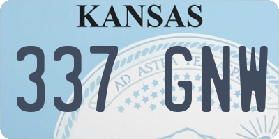 KS license plate 337GNW