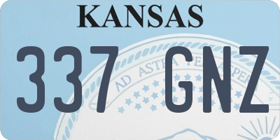 KS license plate 337GNZ